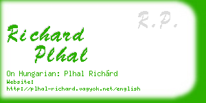 richard plhal business card
